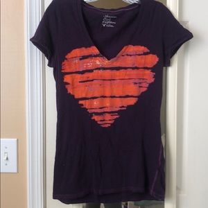 Purple and coral top